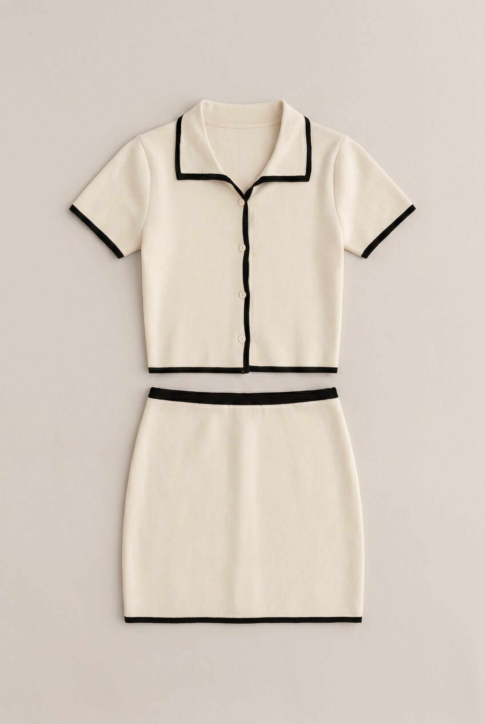 2-Piece Polo Crop & Mini Skirt