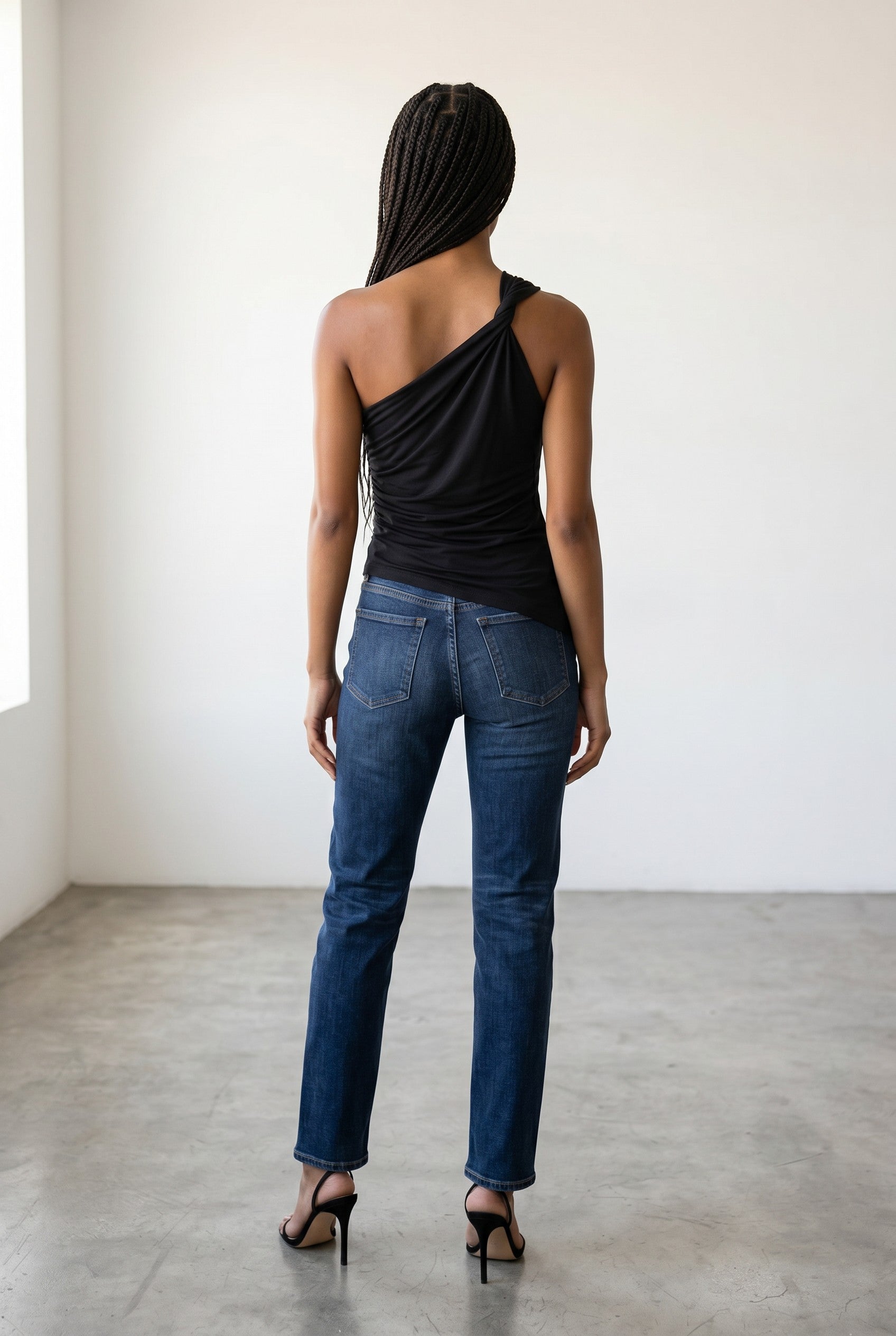 One-Shoulder Elegance Slim-Fit Top